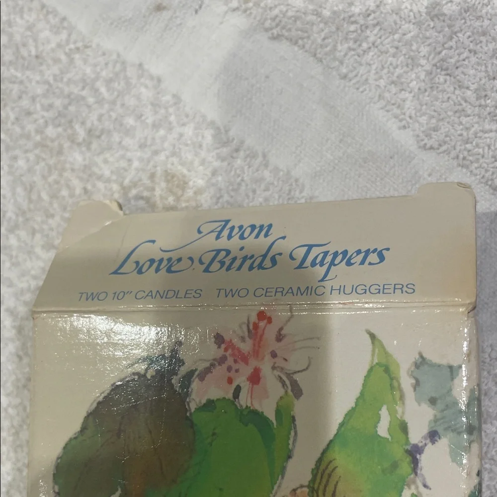 Avon Yellow Bird Taper Candle Pair new in original box